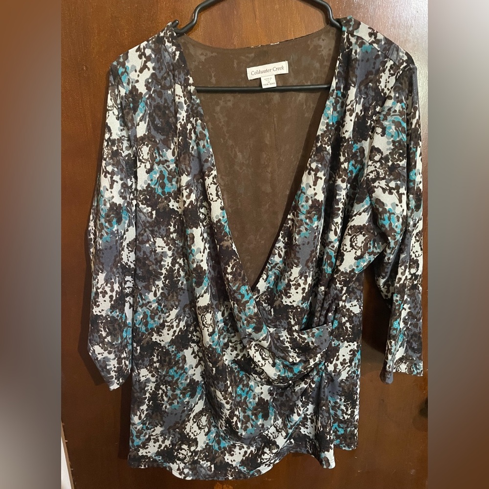 1x cold water creek patterned shirt